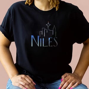 Niles Frasier TV Show Parody Logo | Unisex Softstyle T-Shirt