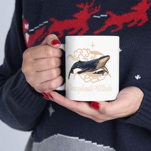 Humpback Whale Ceramic Mug, Ocean Lover Coffee Cup, Sea Life Drinkware, Gift for Marine Biologist, Whale Watching Souvenir, Nautical Tea Mug