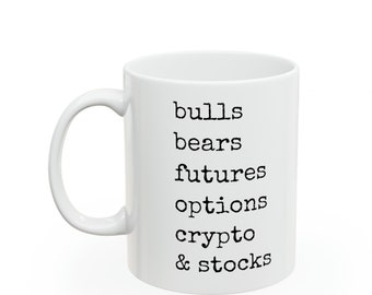 Taza de café para comerciantes de bolsa: Toros, osos, criptomonedas y acciones