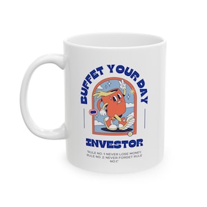 Buffett Investor Coffee Mug, stock broker gift, trader gift, investing, stock market gifts, gift for him, stock trader gift, investor mug