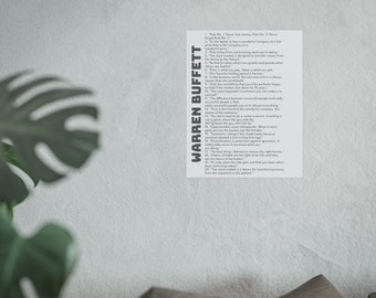 Warren Buffett Quotes Poster: Stock Trader Inspiration