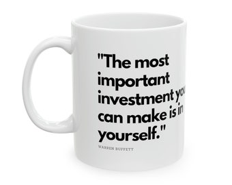 Warren Buffett Coffee Mug: Stock Trader Gift, Investing Quote