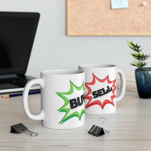 BuySell Coffee Mug, Investor Gift, Investor Mug, Trading Mug, Gift For Trader, Day Trader Gift, Stock Investor Mug, Investing Gift, Investor
