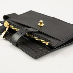 Crossbody leather wallet 4 in 1, black