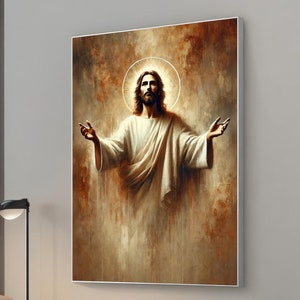 Jesus Christ Canvas Wall Art - Spiritual Religious Decor - Inspirational Christian Artwork - Ready to Hang for Living Room or Office