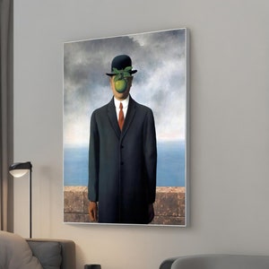 René Magritte Canvas Painting, Surrealism Art Print, Wall Decor, Famous Artwork, Surreal Wall Art
