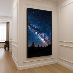 Stunning Milky Way Canvas, Starry Night Sky Wall Art, Cosmic Landscape Canvas, Nature Astronomy Decor, Space Galaxy Canvas Art