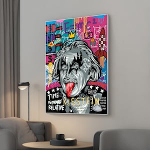 Kisstein Pop Art Canvas Painting - Bold Banksy Street Art for Trendy Wall Decor, Perfect Graffiti Art Gift