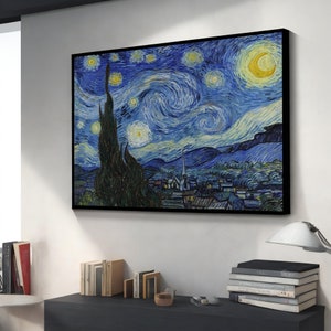 Van Gogh Starry Night Canvas Print - Handcrafted Wall Art for Home Decor, Perfect Housewarming Gift