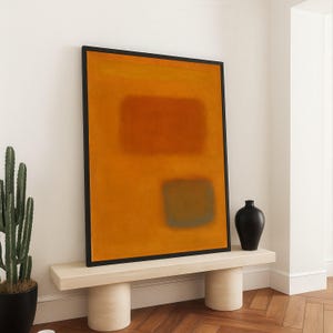 Abstract Color Field Canvas, Warm Orange Modern Wall Art, Mark Rothko Minimalist Home Decoration, Contemporary Canvas Painting