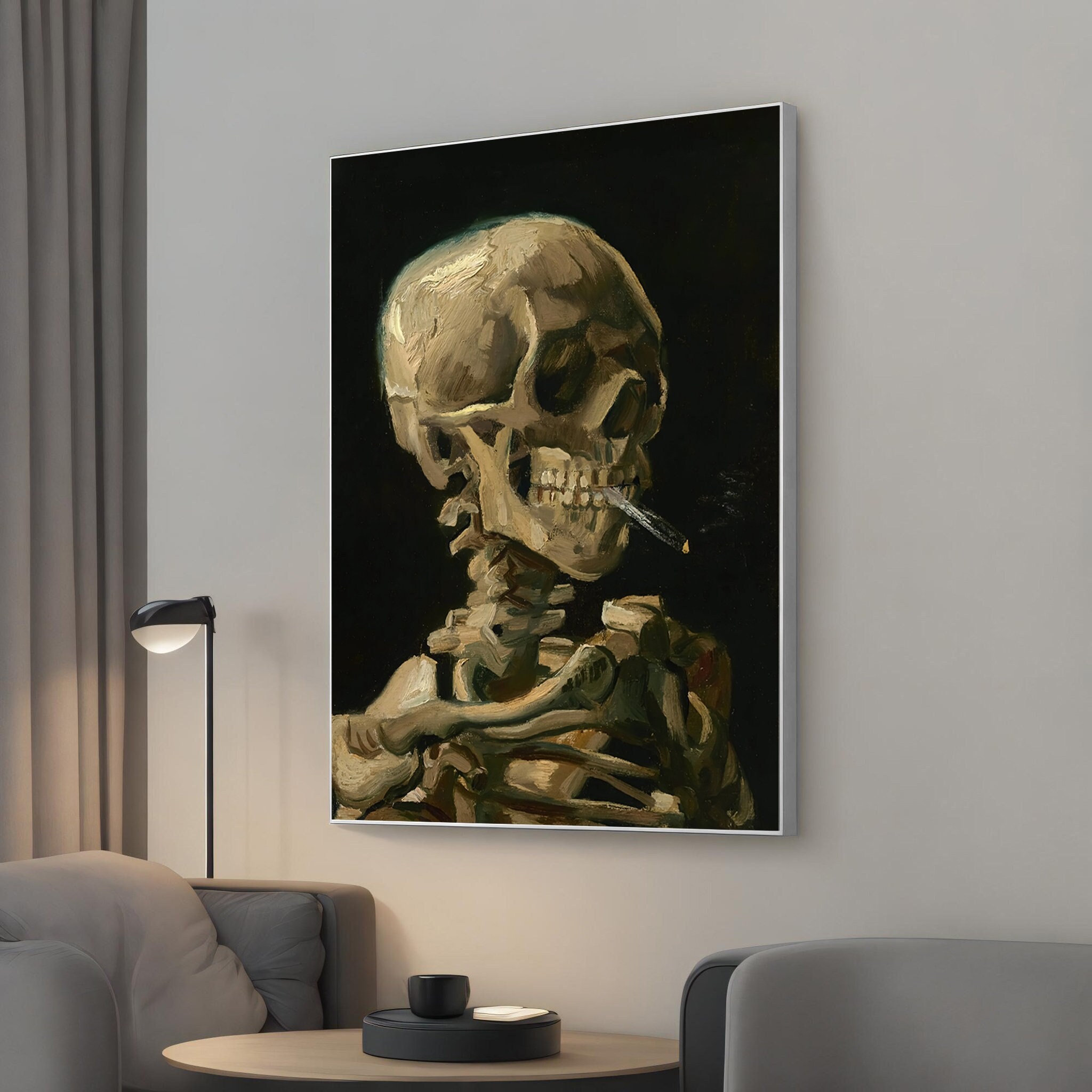 Vincent Van Gogh Canvas Painting Skull With Cigarette