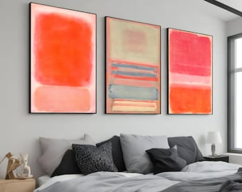 Mark Rothko Inspired Pink Canvas Wall Art - Expressionist Reproduction for Home Decor, Perfect Housewarming Gift