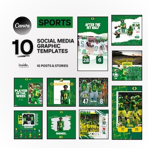 Sports Social Media Template Package/Bundle | Gameday, Final Score, Signed, Committed Posters (Canva Only!)