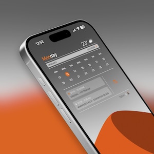 Könnte beinhalten: Ein Smartphone, das einen Kalender mit dem hervorgehobenen Datum 13. Januar anzeigt. Der Bildschirm zeigt auch eine Liste von Ereignissen, darunter "Arsenal - Tottenham" und "Minnesota Wild - Edmonton Oilers". Das Telefon ist silberfarben und hat einen schwarzen Bildschirm.
