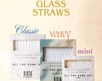 Clear Reusable Glass Drinking Straws - 10-Piece Set with Cleaning Brushes