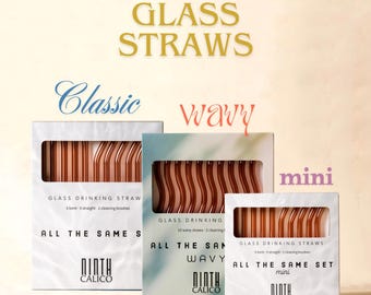 Terracotta Brown Glass Drinking Straws - Reusable, Colorful, Durable - 10 Piece Set