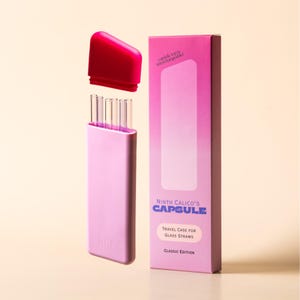 Travel Case for Glass Straws - Eco-Friendly & Dishwasher Safe, Silicone Pouch