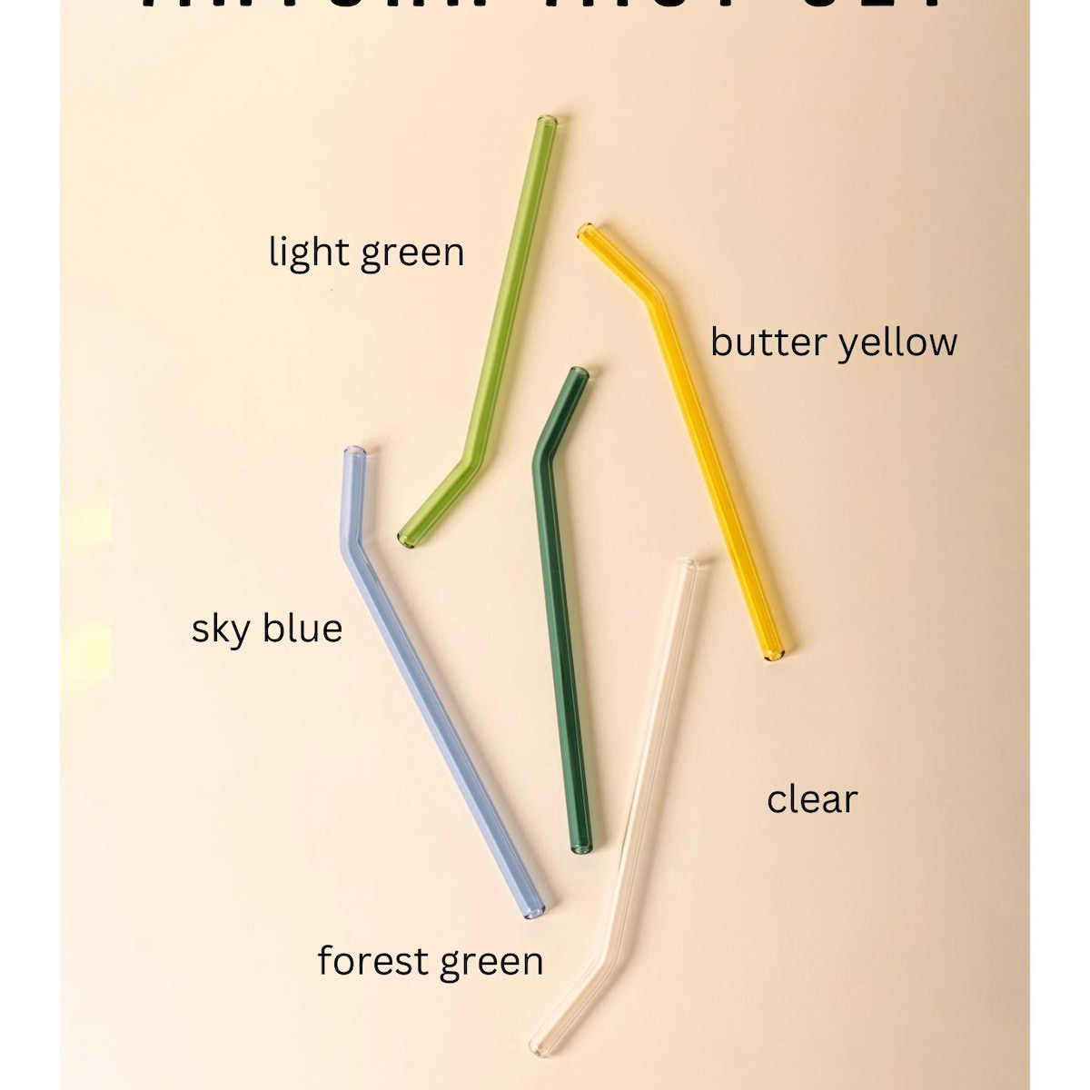 Colorful Reusable Glass Drinking Straws - 10 Piece Set With Cleaning Brushes - Etsy