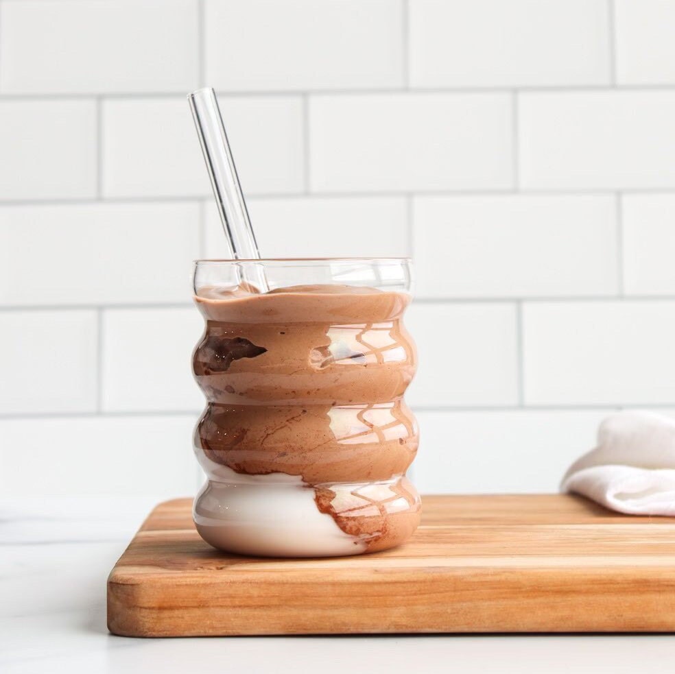 Ripple Glassware Set: Trendy Bubble Glasses - Iced Coffee, Espresso, Cocktails