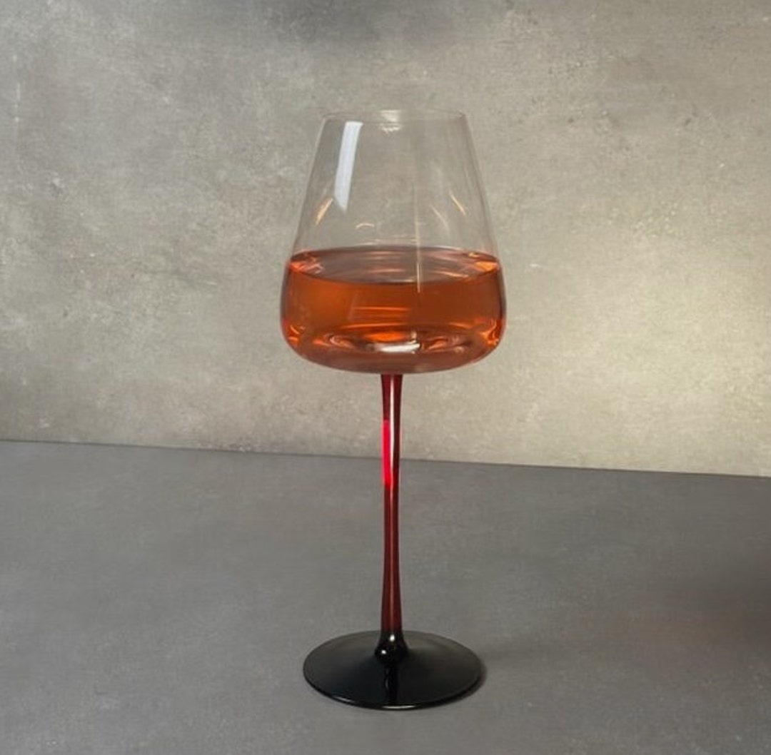 Ruby Red Stemmed Wine Glasses Bold Trendy Cute Elegant Charming