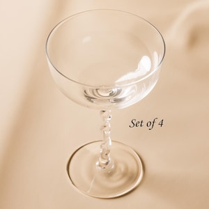 Dawn Coupe Glasses: Elegant Cocktail Stemware with Twisted Stem