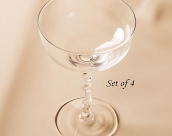 Dawn Coupe Glasses: Elegant Cocktail Stemware with Twisted Stem
