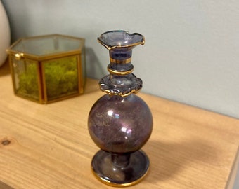 Small Vintage Egyptian Glass Blown Perfume Bottle