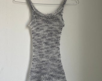 Vernietigde tanktop 100% mohair