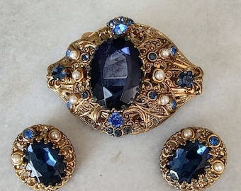Vintage West Germany Brooch Pin and Earrings Set