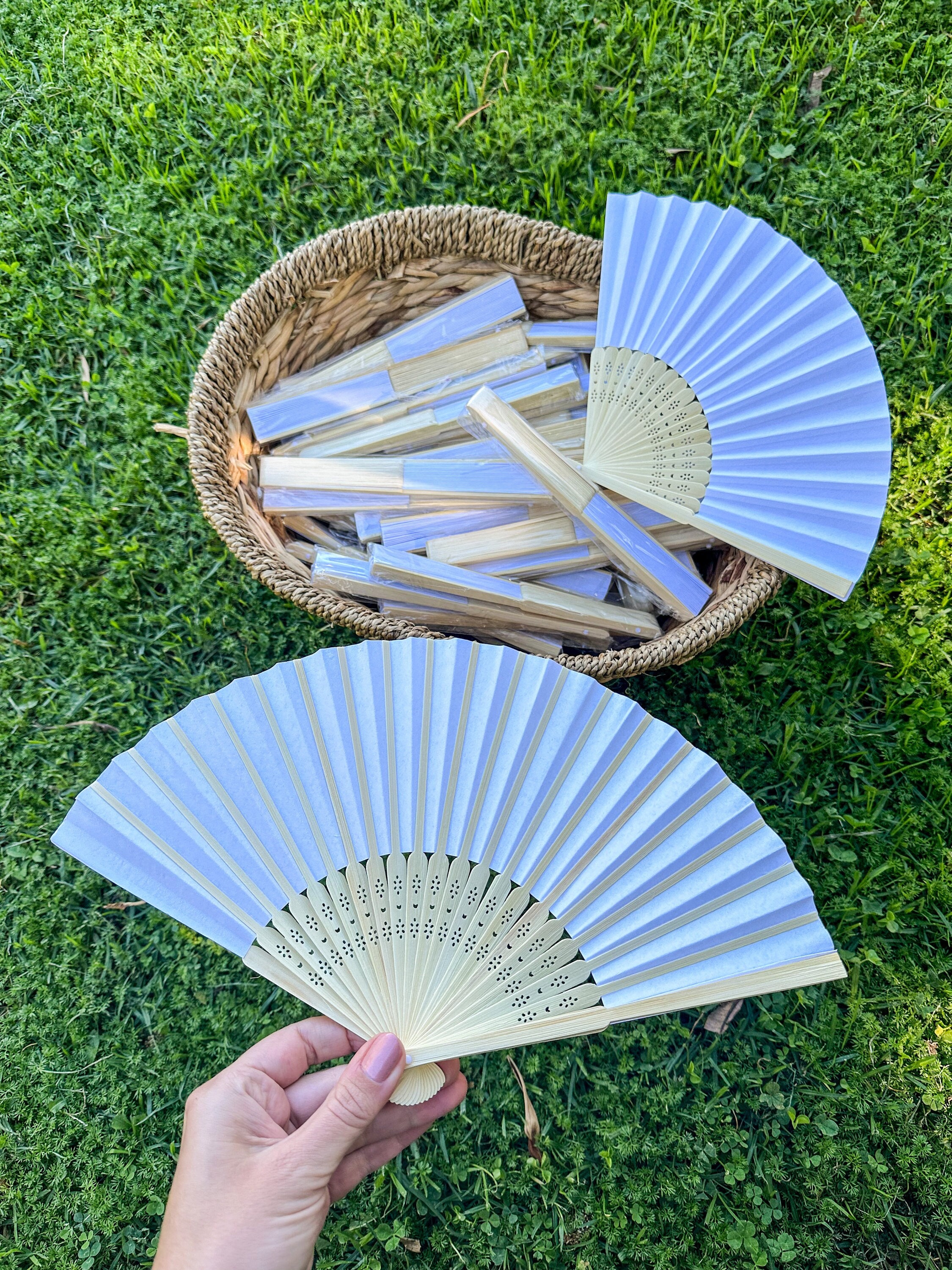 50 White Paper Fans Etsy