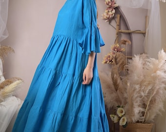 chinese dress ladies Rhea Detachable Cape Jersey Maxi Dress - Navy main image 1