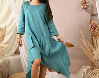 100% Italian Linen. Linen Tunic Dress Blue Dark, Soft, Double Stonewashed - Etsy 100% Italian Linen. Linen Tunic Dress Blue Dark, Soft, Double Stonewashed - Etsy