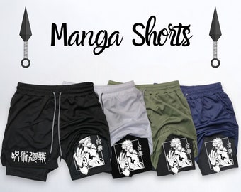 Shorts de basket-ball de personnage manga - Shorts de compression inspirés de l’anime - Shorts d’anime - Shorts d’anime - Shorts de manga de gym - Anime Merch