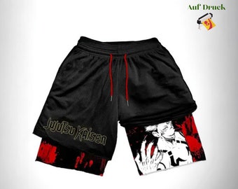 Fluch Anime-Charakter inspiriert Männer Gym Kompression Shorts - Anime Y2K Streetwear - Manga Shorts