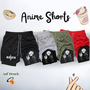 Herren Anime Y2K Streetwear Mesh Gym Shorts Sommer Fitness & Basketball Shorts, Schnelltrocknend Shorts, Anime Merch, Anime Manga Shorts Bild 1