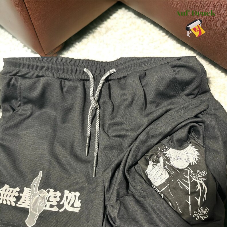 Herren Anime Y2K Streetwear Mesh Gym Shorts Sommer Fitness & Basketball Shorts, Schnelltrocknend Shorts, Anime Merch, Anime Manga Shorts Bild 6