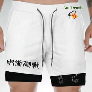 Herren Anime Y2K Streetwear Mesh Gym Shorts Sommer Fitness & Basketball Shorts, Schnelltrocknend Shorts, Anime Merch, Anime Manga Shorts Bild 4