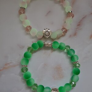 Luminous Minimalist-inspired,  Handcrafted  Bracelet for Women and Girls | Pink Green Ombre| Simple Bracelets for Her | Glow  Bracelet