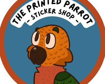 The Printed Parrot Logo Sticker