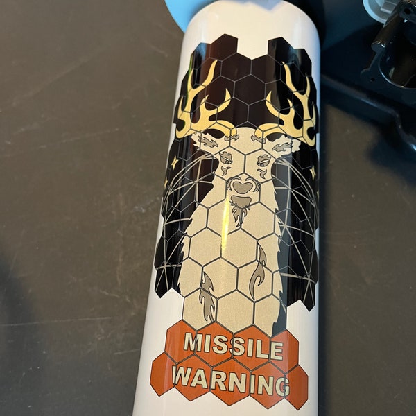 Custom Steve The Stag Missile Warning Tumbler