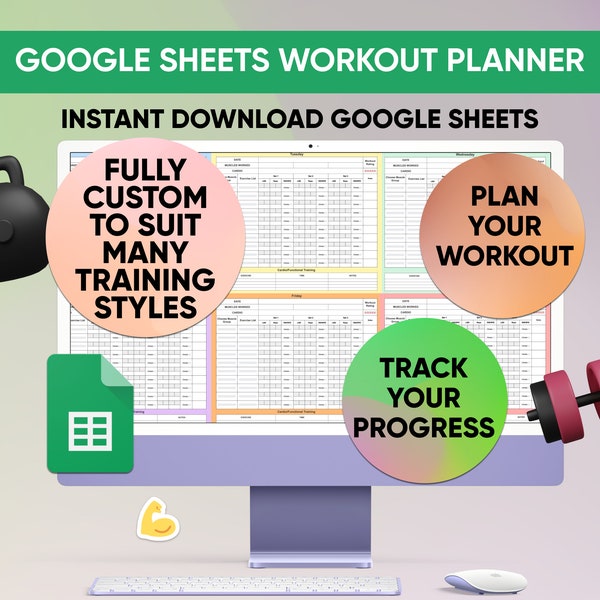 Workout Google Sheet Template Etsy
