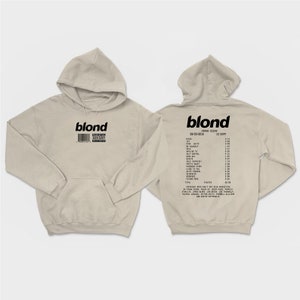 Frank Ocean BLONDE Hoodie, Frank Ocean Blond Album List Hoodie, Blond T-shirt