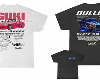 SUKI, BULLET, Skyline, R34, S2000 T-shirt (prijs voor 1)