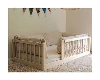 Lettino da terra, Bodenbett, Kinderbett con Lattenrost, Lettino a doghe, Lettino Montessori, Letto con spondine, Lit enfant, Letto per bambini