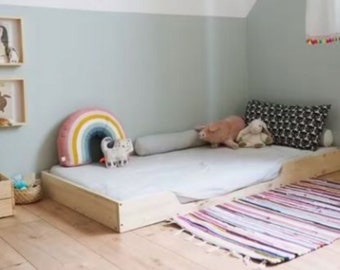 Cama de piso para niños pequeños, Bodenbett, Cama Montessori, Cama de plataforma, Cama de piso Montessori, Kinderbett, Letto da terra, Lit au sol, Cama de suelo