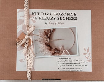 Kit DIY Couronne de Fleurs séchées, activité manuelle pour décoration murale bohème