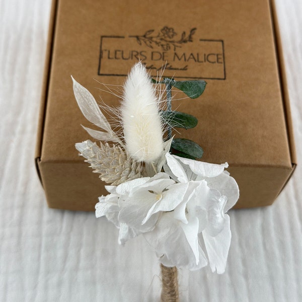 Boutonnière Charlie, broche pour costume de marié en fleurs séchés, mariage bohème, chic, accessoire de mariage