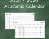 2025 - 2026 Academic Calendar Printable