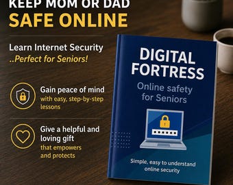 Elderly Online Safety Workbook, Scam Prevention Guide, Cyber Security Printable Resource