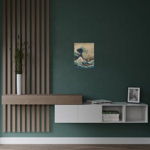Satijnen poster berg Fuji en Japanse golf - traditionele kunst met een moderne twist - satijnen posters (300 gsm) afbeelding 4